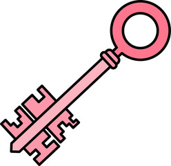 Retro Style Key Illustration