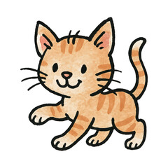PNG Cute playful cartoon kitten
