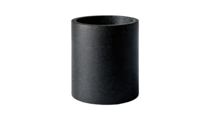 Black cylindrical container