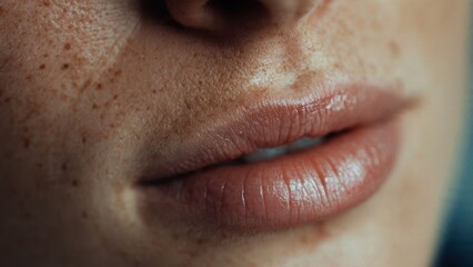 Fototapeta premium Close-up of a Woman's Lips and Face