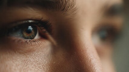 Naklejka premium Close up of a young person's eye