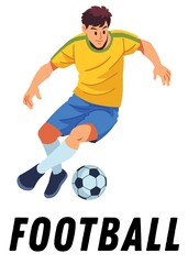 Obraz premium Football Player Illustration – Soccer Sport Activity Graphic