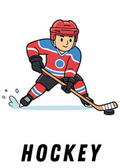 Obraz premium Ice Hockey Player – Sports Action Illustration