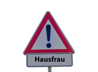 Hausfrau Schild freigestellt