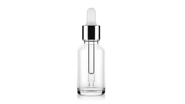 Clear glass cosmetic bottle with dropper glass bottle dropper bottle empty bottle