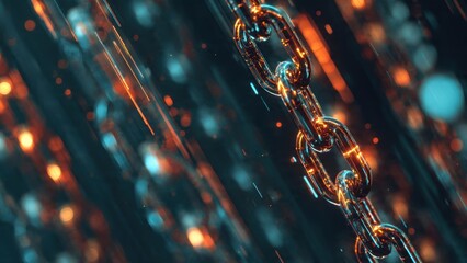 Metallic Chain with Glowing Accents