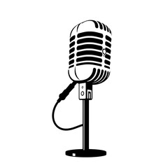 Fototapeta premium Art Deco Microphone Silhouette Vector