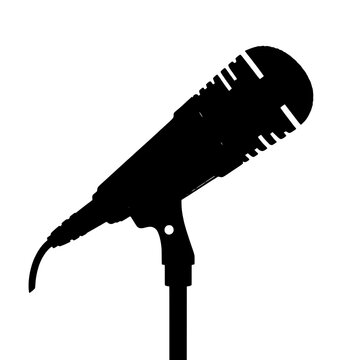 Golden Age Microphone Silhouette Illustration