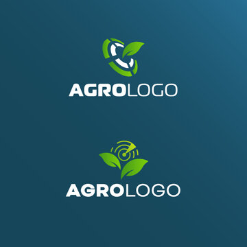 Agro Business Logo with Leaves and Target &ndash; Vector Design