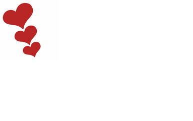 Hand Drawn Red Hearts Vector Illustration