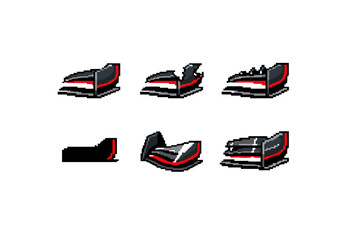 Obraz premium Pixel art Formula 1 car front wing endplate sprite sheet