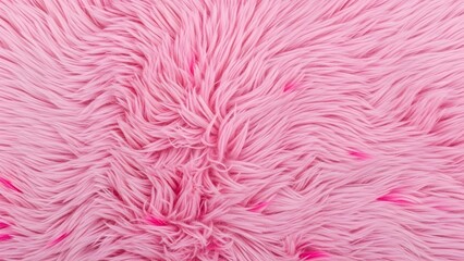 Fototapeta premium Vibrant Pink Fluffy Faux Fur Texture Background with Soft Luxurious Shaggy Material Creating a Cozy and Playful Aesthetic