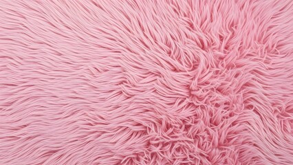 Fototapeta premium Close-up of a soft pink fluffy shag rug with a gentle texture