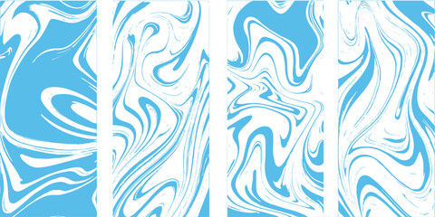 Seamless abstract blue background design with snowflakes and water wave patterns featuring floral tribal ornaments and nature-inspired sea curves for a festive Christmas wallpaper illustration © Creative Lis