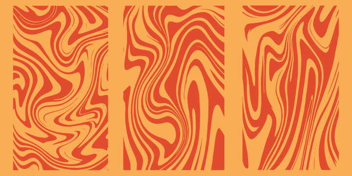 Seamless pattern with fire flames featuring orange and yellow geometric swirls and waves for a retro vector illustration texture backdrop or textile design