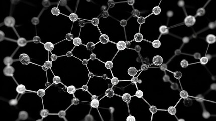 Abstract molecule structure on black background