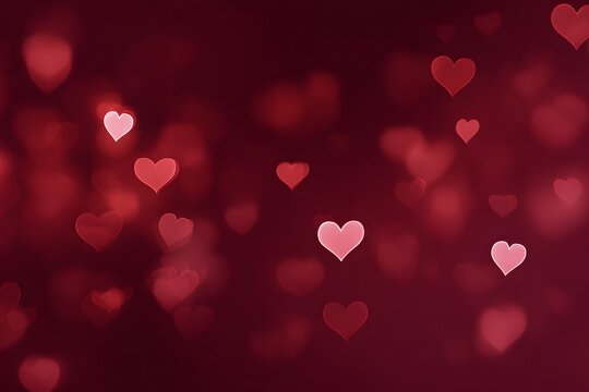 Bright red background with heart shapes scattered throughout, ideal for St. Valentines Day themes