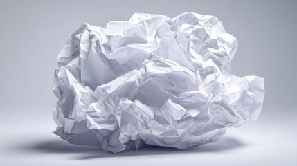 Fototapeta premium Crumpled white paper ball isolated on gray background