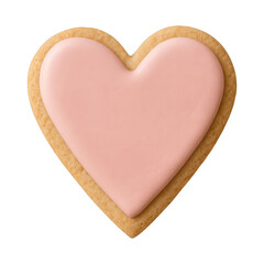 PNG Heart-shaped pink frosted cookie