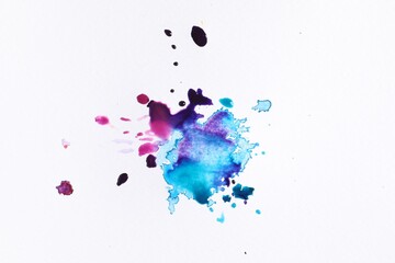 Fototapeta premium Abstract watercolor painting on canvas, top view