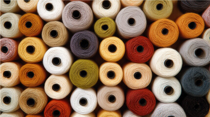 Professional Textile Industry Thread Spools Background