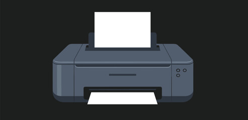A modern printer in action, printing a document, office, equipment, technology, device