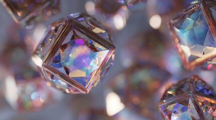 Abstract geometric crystal reflections and bokeh