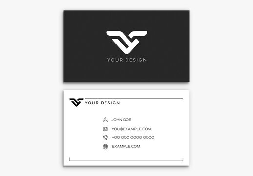 Black And White Modern Business Cards Layout