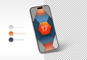 Modern Smartphone Isolated On Editable Background Mockup