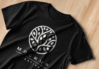 Black T-Shirt Logo Mockup &ndash; Apparel Branding Scene