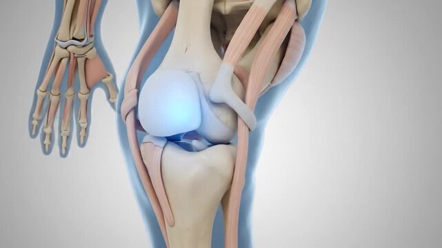 Detailed 3D Medical Render of Human Knee Joint Anatomy