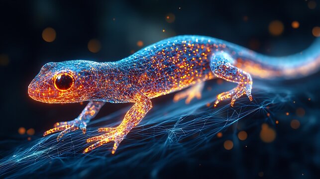 Digital glowing salamander view high resolution picture