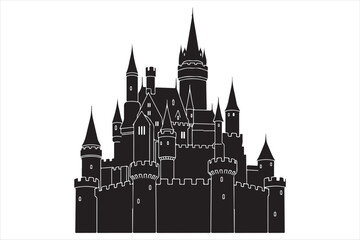 Fototapeta premium Majestic castle silhouette Vector