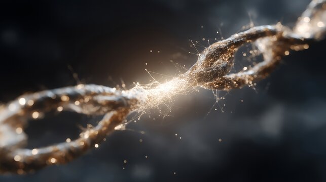 Isolated connection shown through abstract network gap bridged by single line, digital technology background, communication tension, minimalism and modern cyber concept cinematic color correction, - Powered by Adobe