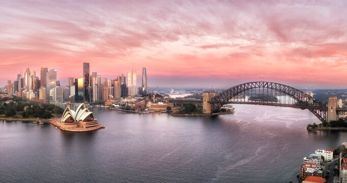 D Sydney Kirribilli sunrise close left panorama