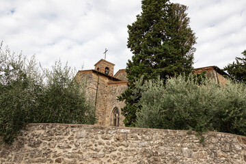 Naklejka premium Basilica of San Lucchese, municipality of Poggibonsi, province of Siena, Tuscany, Italy