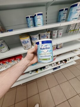 Prague,Czech Republic-23.01.2026: Nutrilon Nenatal Discharge infant formula by Nutricia used for nutritional support of preterm and low birth weight infants after hospital discharge,pediatric dietary 