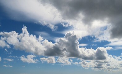 Beautiful cloudscape in blue sky, natural background
