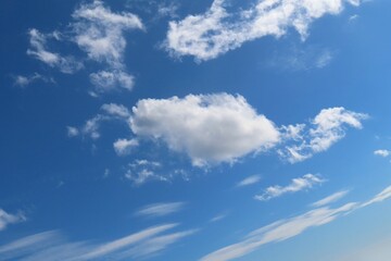 Blue sky with clouds, natural cloudscape