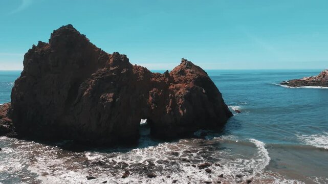 aerial drone view of Pfeiffer Beach, California