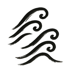 Obraz premium PNG Abstract black wave design