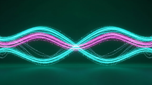 Abstract Light Trails Blue Pink Wave - Powered by Adobe