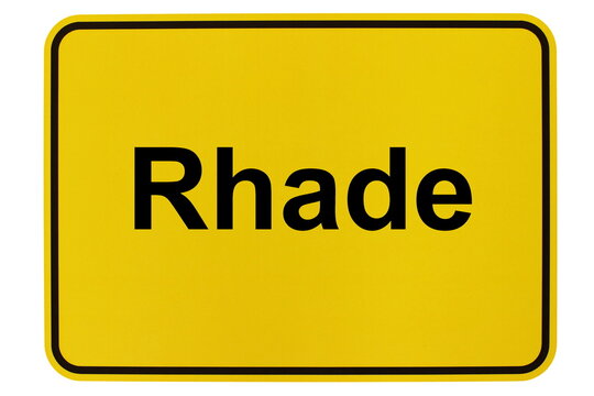 Illustration eines Ortsschildes der Gemeinde Rhade in Niedersachsen	