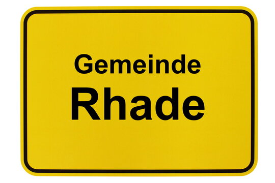 Illustration eines Ortsschildes der Gemeinde Rhade in Niedersachsen	