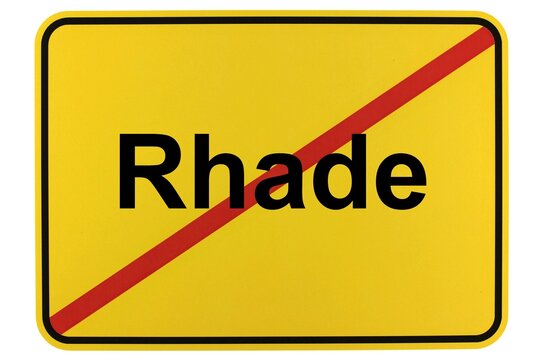 Illustration eines Ortsschildes der Gemeinde Rhade in Niedersachsen	