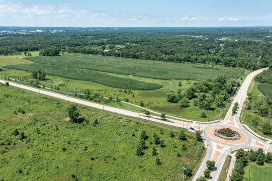 Aerial view of a parcel of land for sale
