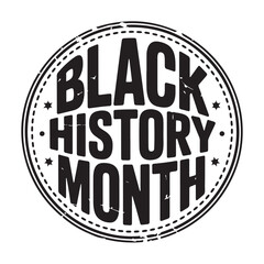 Black History Month Stamp on White Background