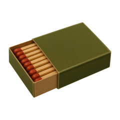 PNG Open matchbox with red matches
