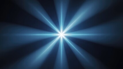 Obraz premium Vibrant blue light rays shining brightly in dark space