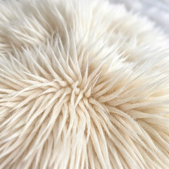Fototapeta premium Soft white faux fur texture with long plush fibers and fluffy background